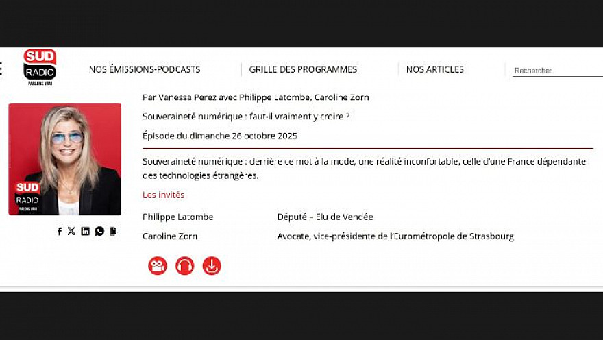 Le député Philippe Latombe communique - Souveraineté numérique: faut-il vraiment y croire ?